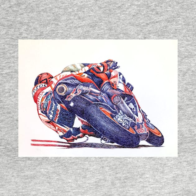 Ballpoint Sketching MotoGP Team No 93 by Roza@Artpage